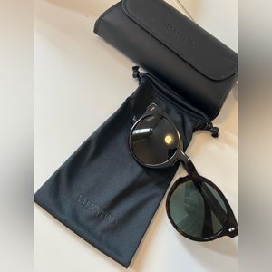 Valentino Tortoise Shell Round Sunglasses